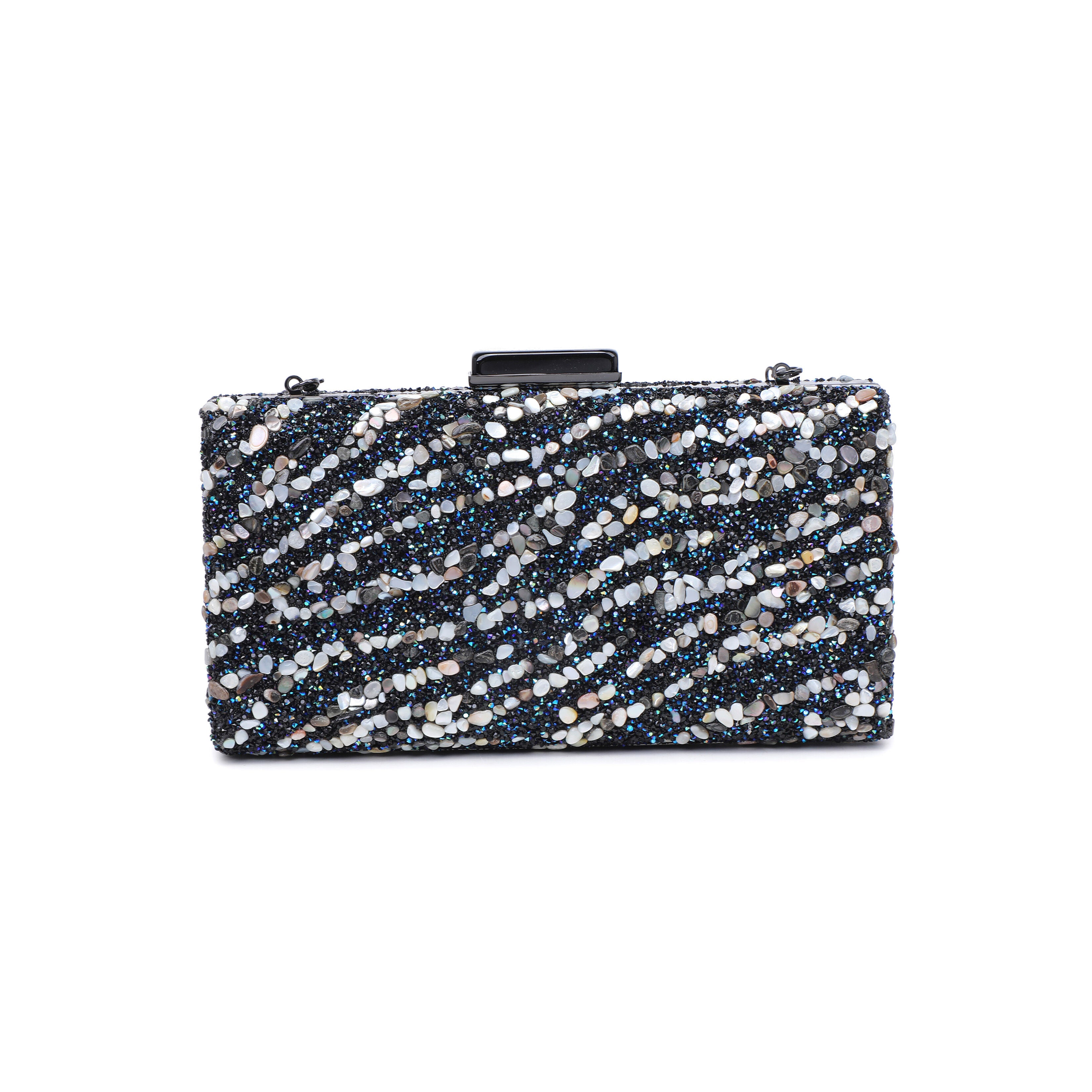 Eliza Rhinestone Evening Bag, BLACK, alternate image number 2