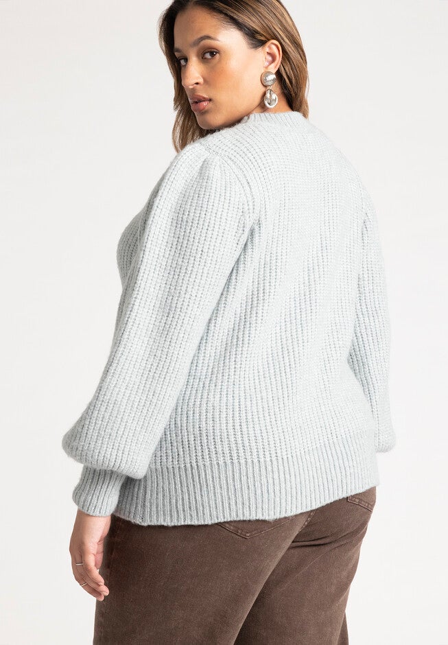 Puff Sleeve Chunky Sweater, , on-hover image number null