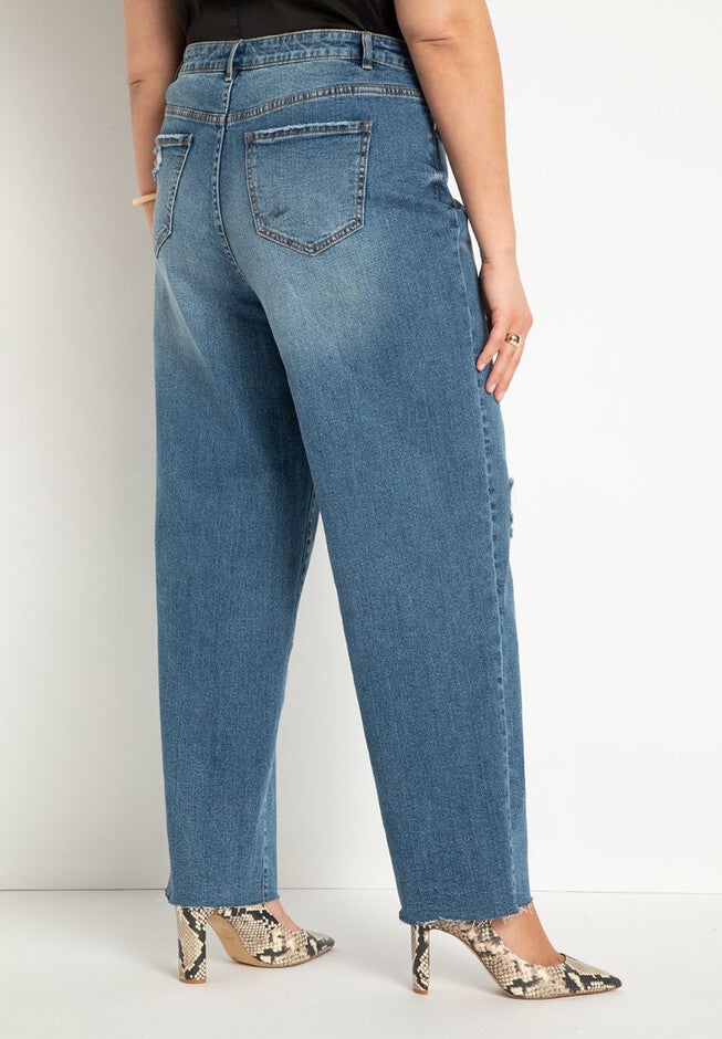 Classic Fit Distressed Straight Leg Jean, , on-hover image number null