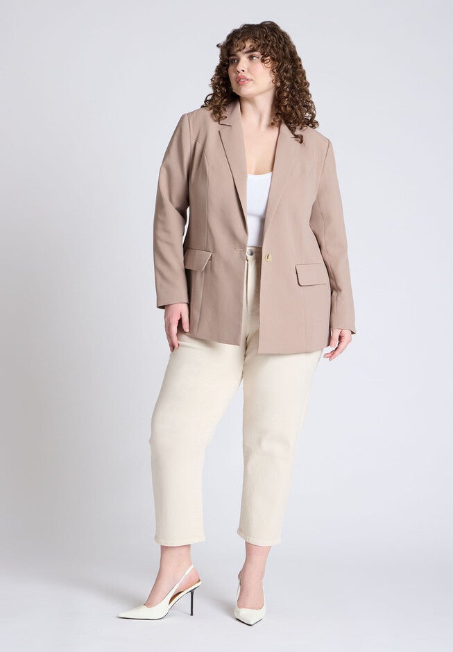 The Naomi Comfort Stretch Straight Crop Jean, ECRU, hi-res image number null