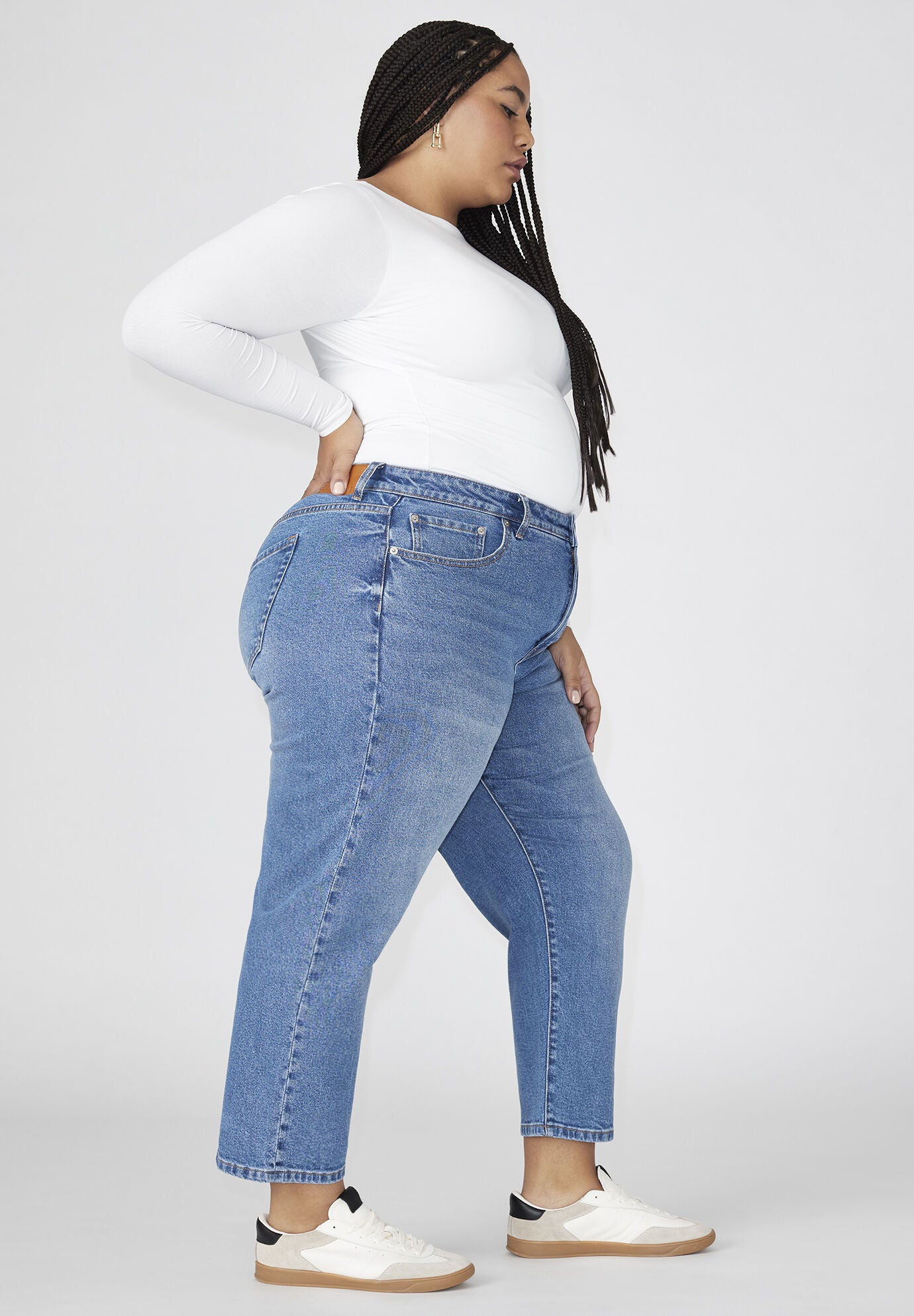 The Naomi Comfort Stretch Straight Leg Jean Crop, MEDIUM WASH DENIM, on-hover image number 1