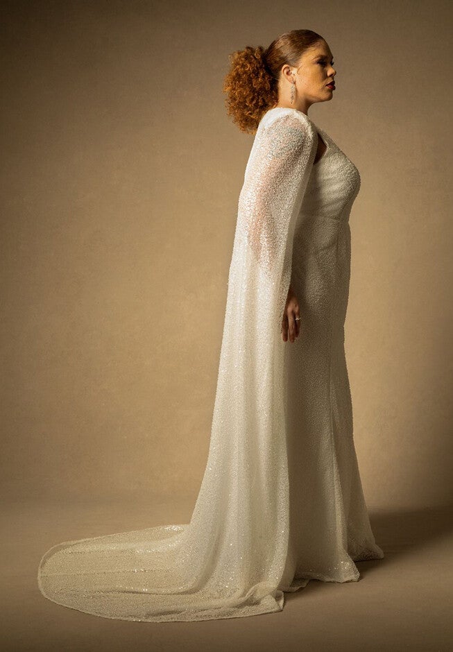 Bridal by ELOQUII Embellished Cape Gown, , alternate image number null