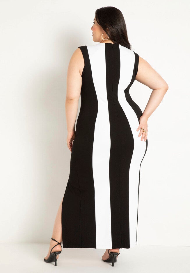 Striped Knit Maxi Dress, , alternate image number null