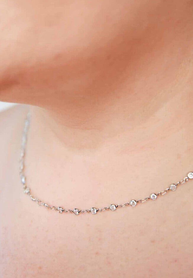 Chloe Silver Necklace, SILVER, alternate image number 1