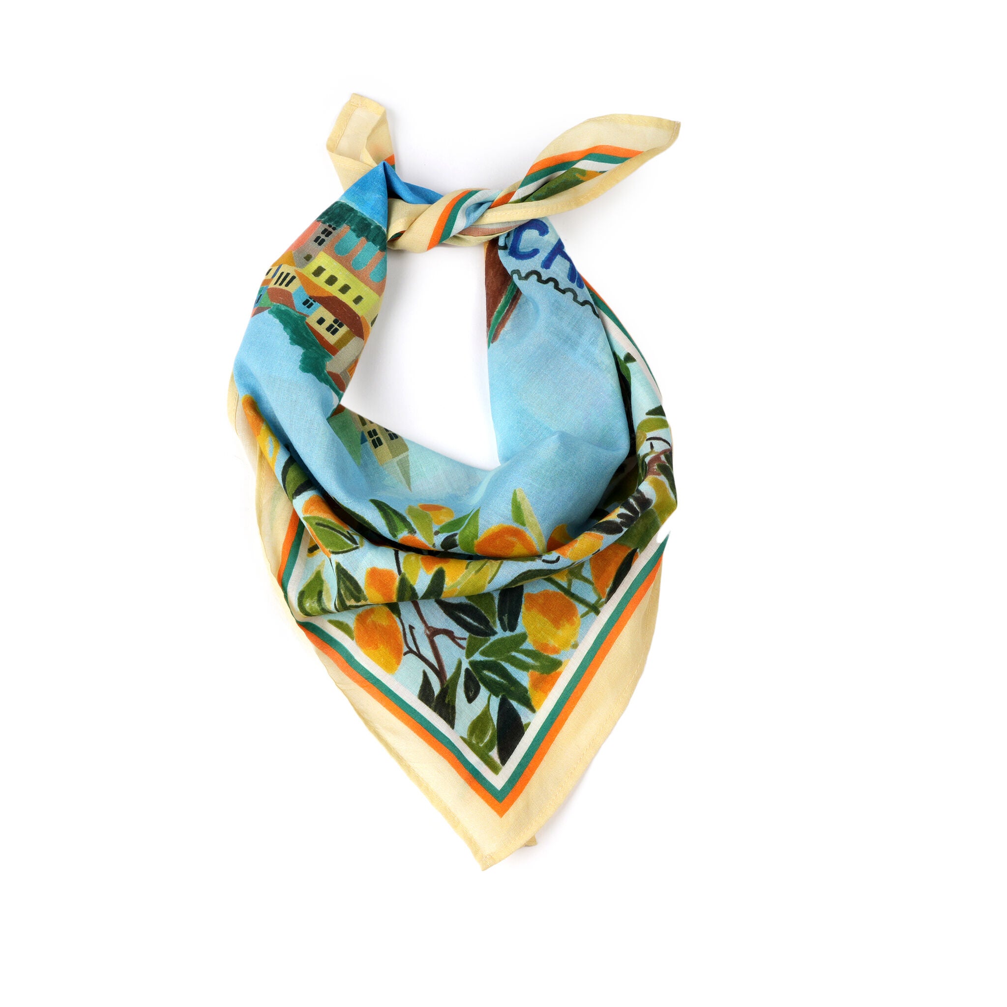 Capri Coastal Dreams Bandana - Sky Blue, BLUE, alternate image number 3