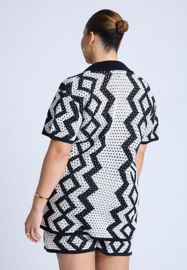 Oversized Crochet Button Up, ZIGZAG CROCHET, alternate image number null
