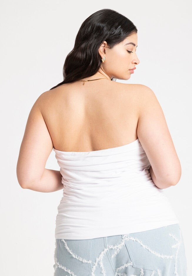 Longline Tube Top, POWDER WHITE, on-hover image number null