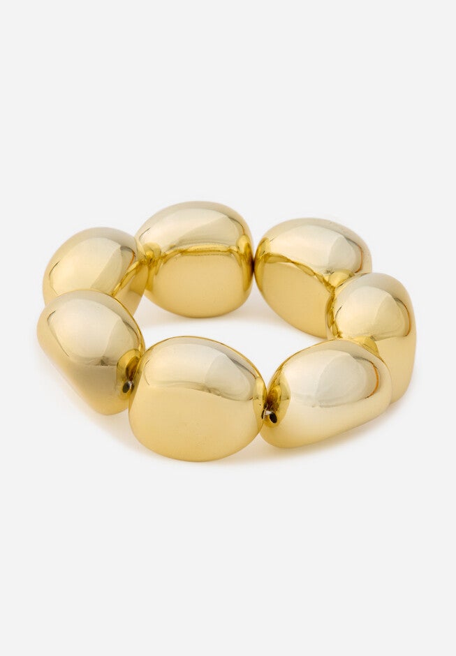 Abstract Metal Stretch Bracelet, GOLD, hi-res image number null