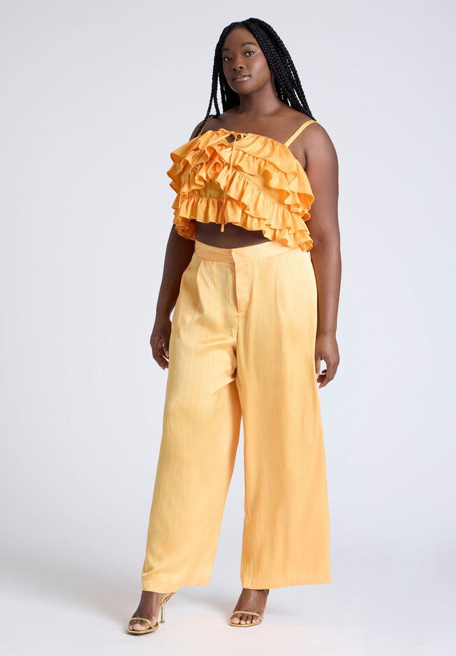 Ruffle Layered Top, DRIED APRICOT, alternate image number null