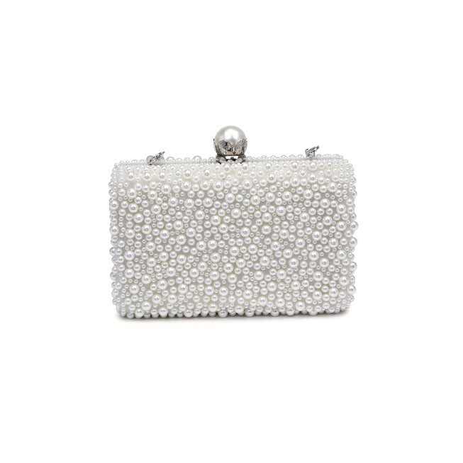 Idina Pearl Studded Evening Bag, IVORY, alternate image number null