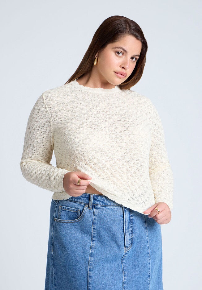 Crochet Sweater , SUGAR SWIZZLE, hi-res image number null