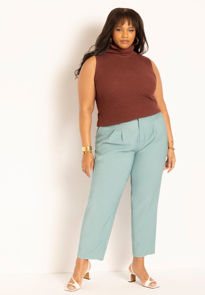 Chunky Sleeveless Turtleneck Sweater, , alternate image number null