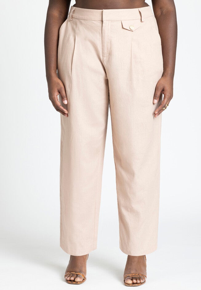 Pleat Detail Straight Leg Pant, ROSE SMOKE, on-hover image number null