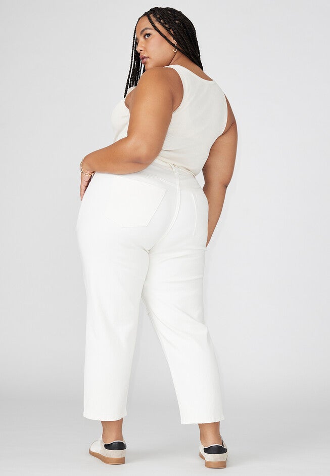 The Naomi Comfort Stretch Straight Leg Jean Crop, WHITE, alternate image number null