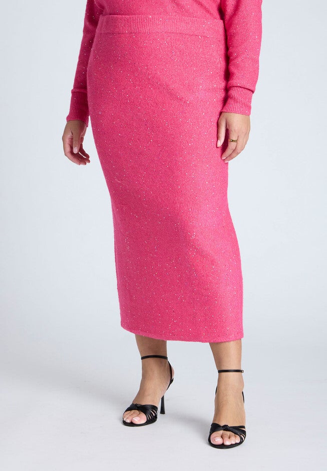 Sequin Sweater Skirt, CABARET PINK, alternate image number null