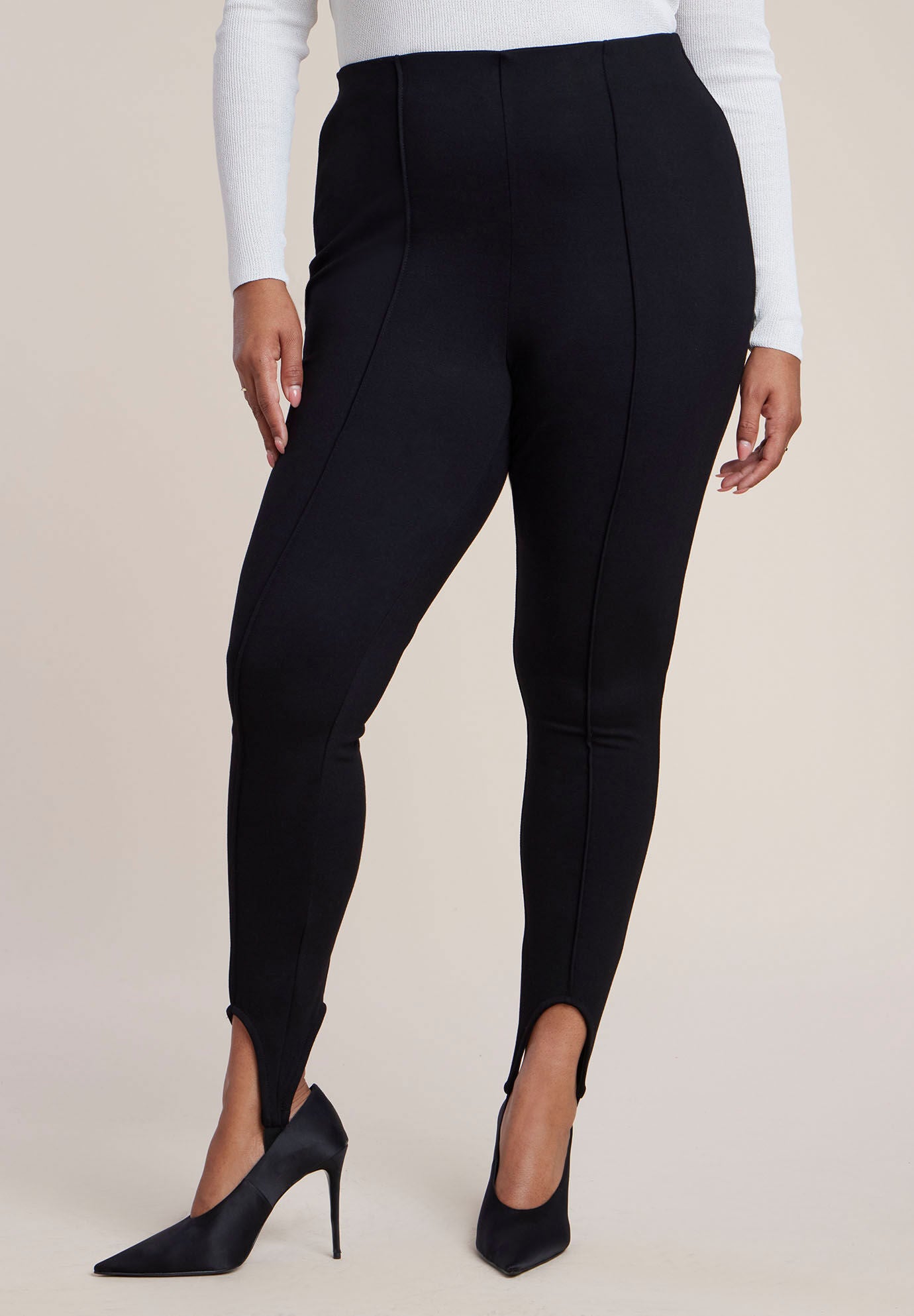 Miracle Flawless Ponte Stirrup Legging, BLACK ONYX, on-hover image number 1