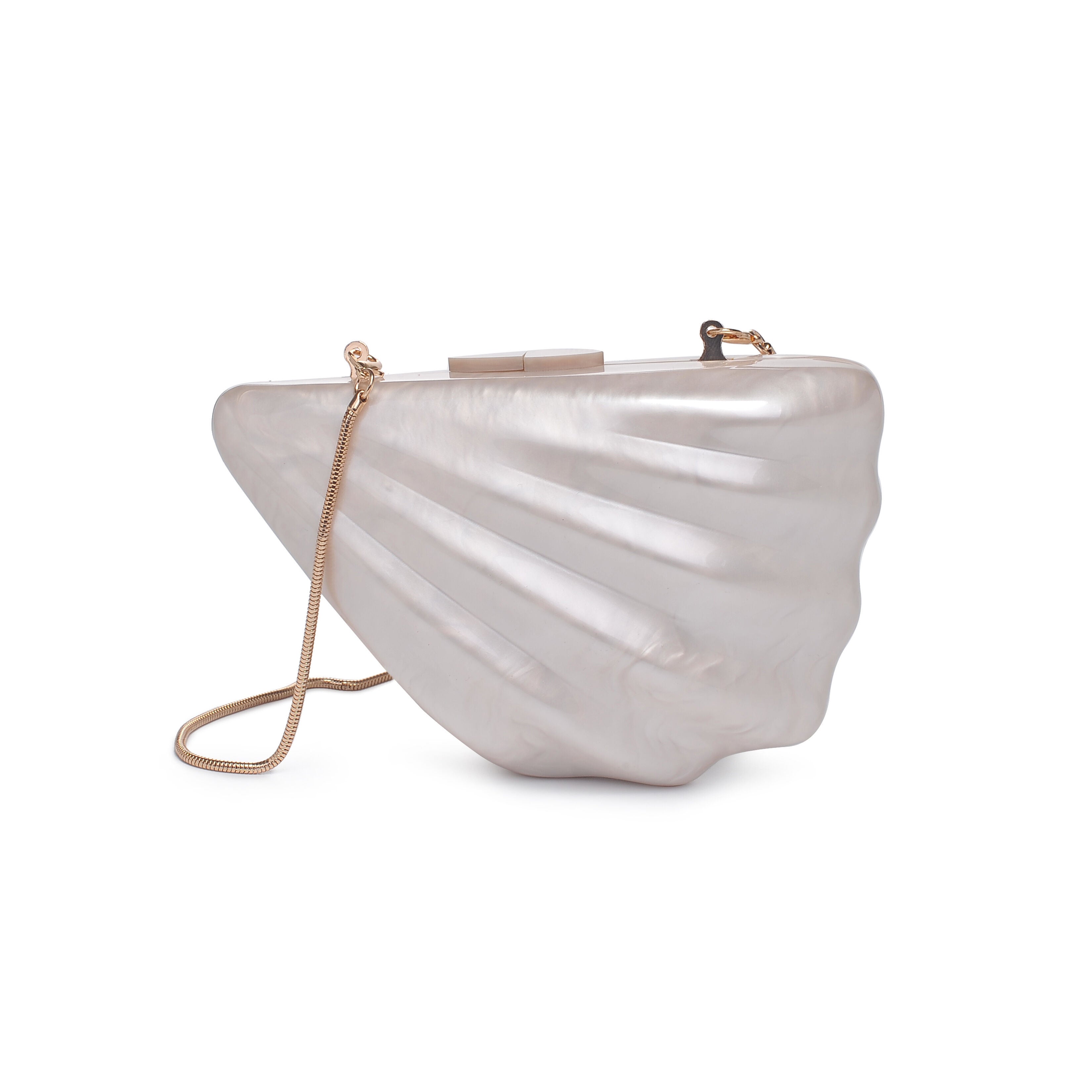 Marine Shell Shaped Evening Bag, IVORY, alternate image number 2