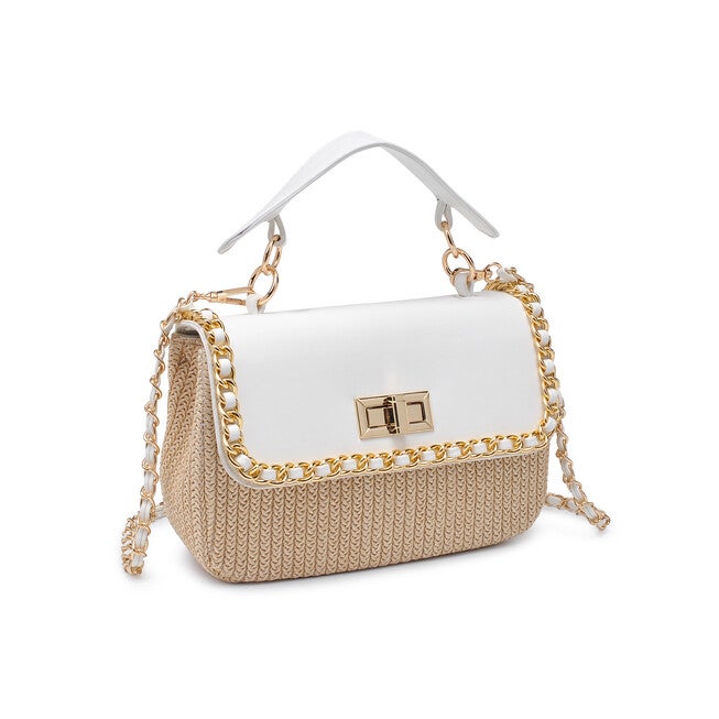 Darcy Straw and Faux Leather Foldover Crossbody, NATURAL WHITE, on-hover image number null