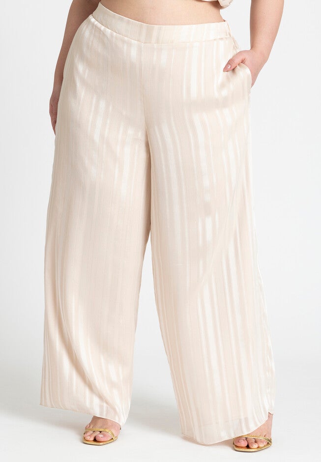 Metallic Stripe Wide Leg Pant, FROSTED TOFFEE, on-hover image number null