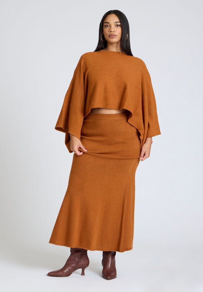Sweater Maxi Skirt, GINGERSNAP, hi-res image number null