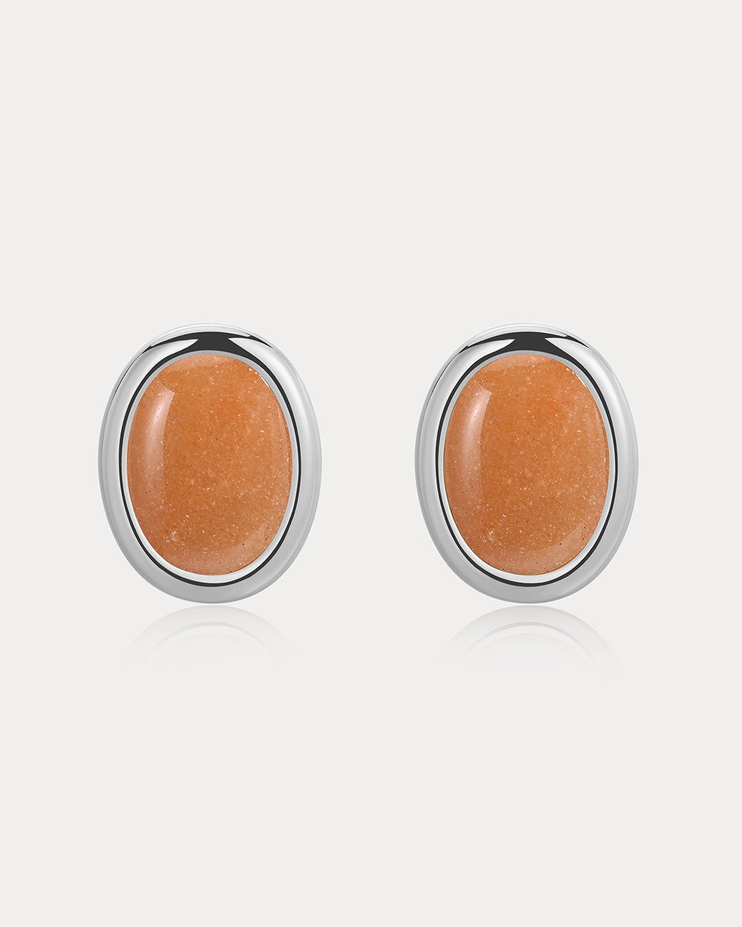 The Sunset Stone Studs- Red, SILVER, hi-res image number 0