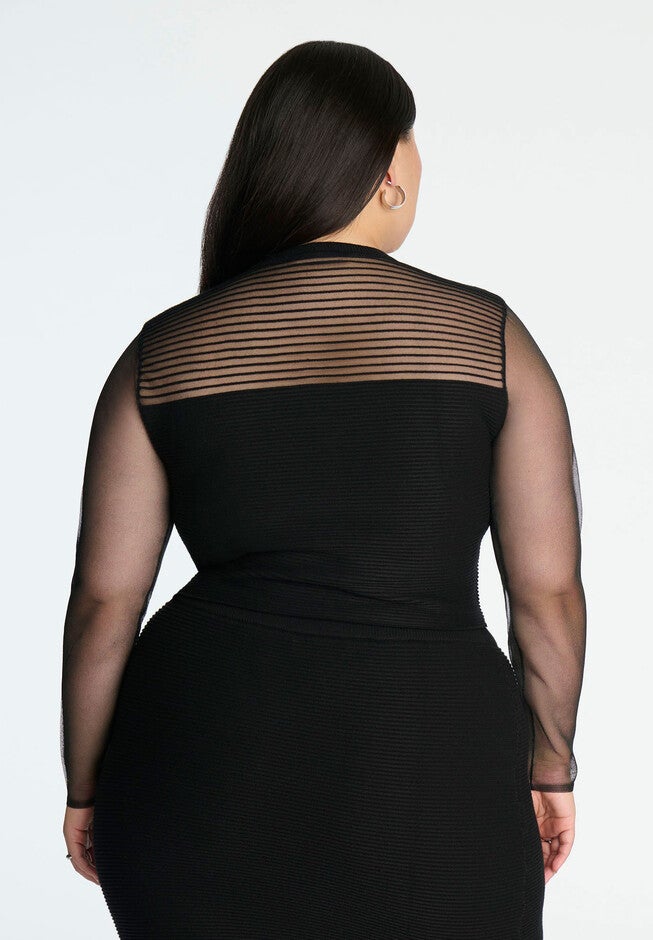 Horizontal Ribbed Sweater, BLACK ONYX, on-hover image number null