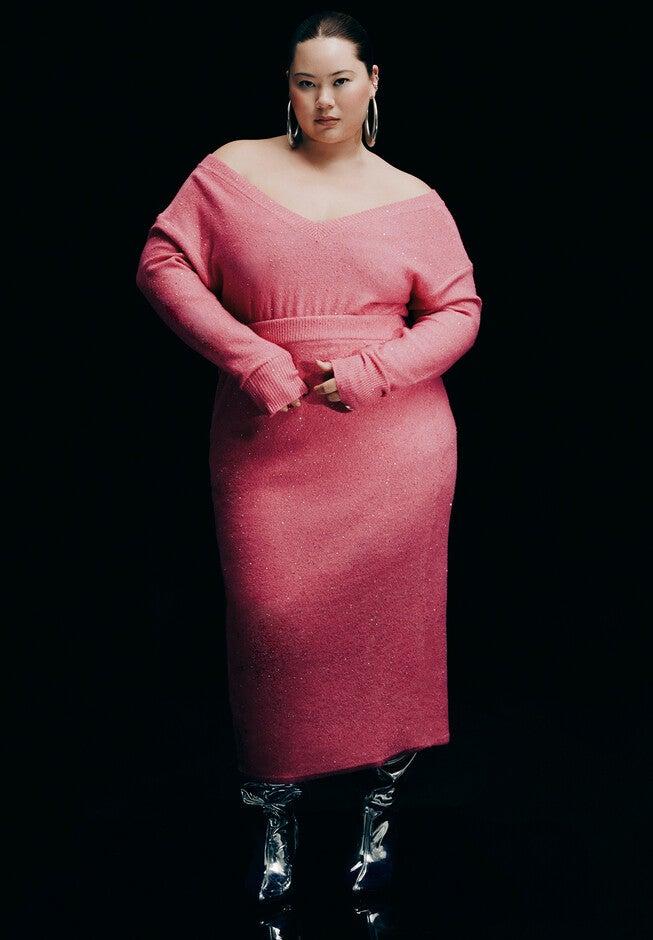 Sequin Sweater Skirt, CABARET PINK, hi-res image number null