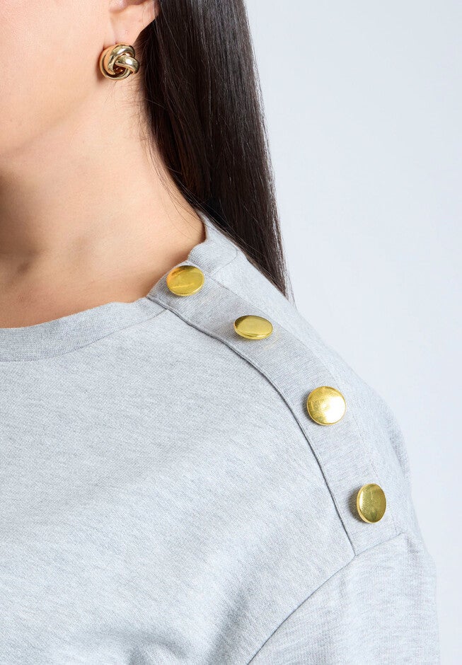 Shoulder-Button Sweatshirt, GREY, alternate image number null