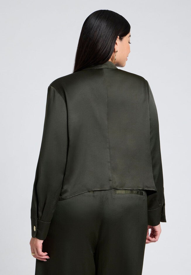 Waist Tie Top, FOREST GREEN, alternate image number null