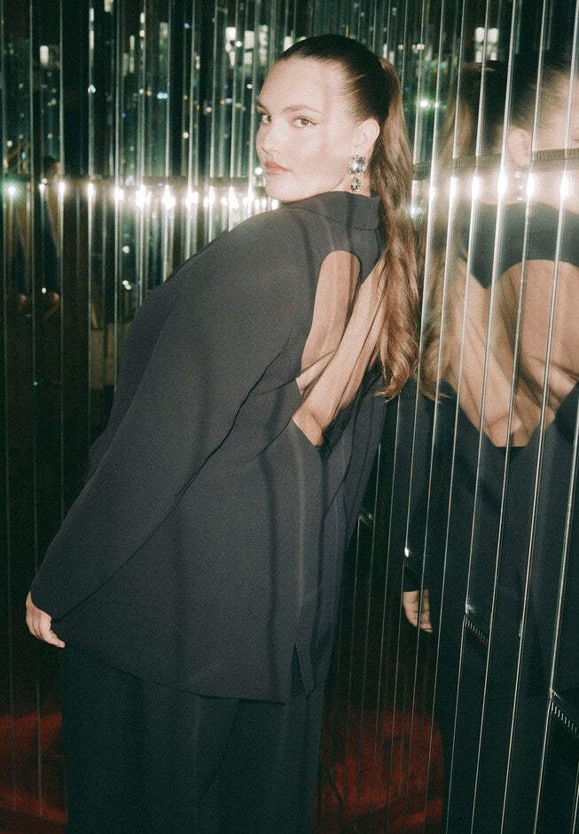 Heart Cutout Blazer, BLACK ONYX, hi-res image number null