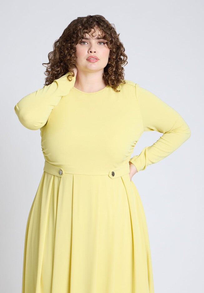 Eupalette Dress With Pleats, LEMONGRASS, alternate image number null