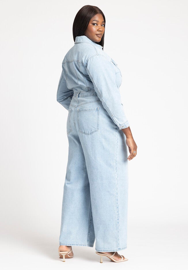 Denim Jumpsuit, LIGHT WASH, on-hover image number null