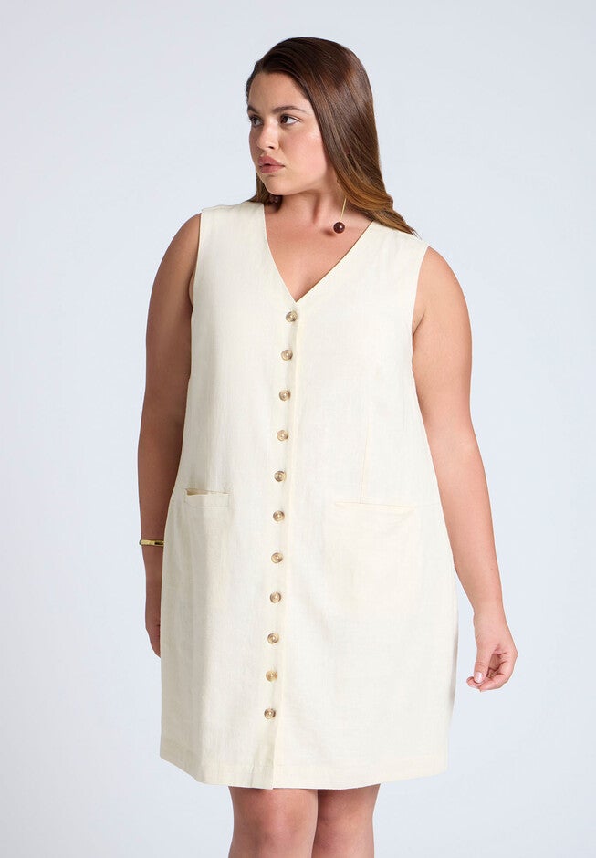 Mini Button Down Dress, ARCTIC WOLF, alternate image number null