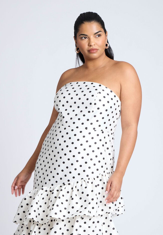 Ruffle Dot Gown, VANILLA DOT, alternate image number null