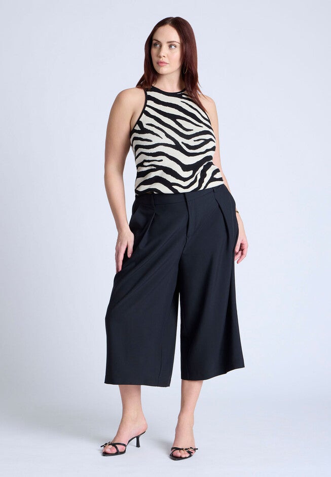 Printed Sweater Tank, ZEBRA PRINT, alternate image number null