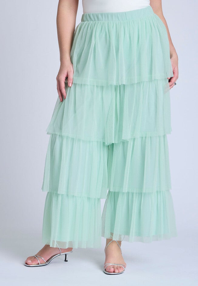Tulle Ruffle Pant , SUBTLE GREEN, alternate image number null