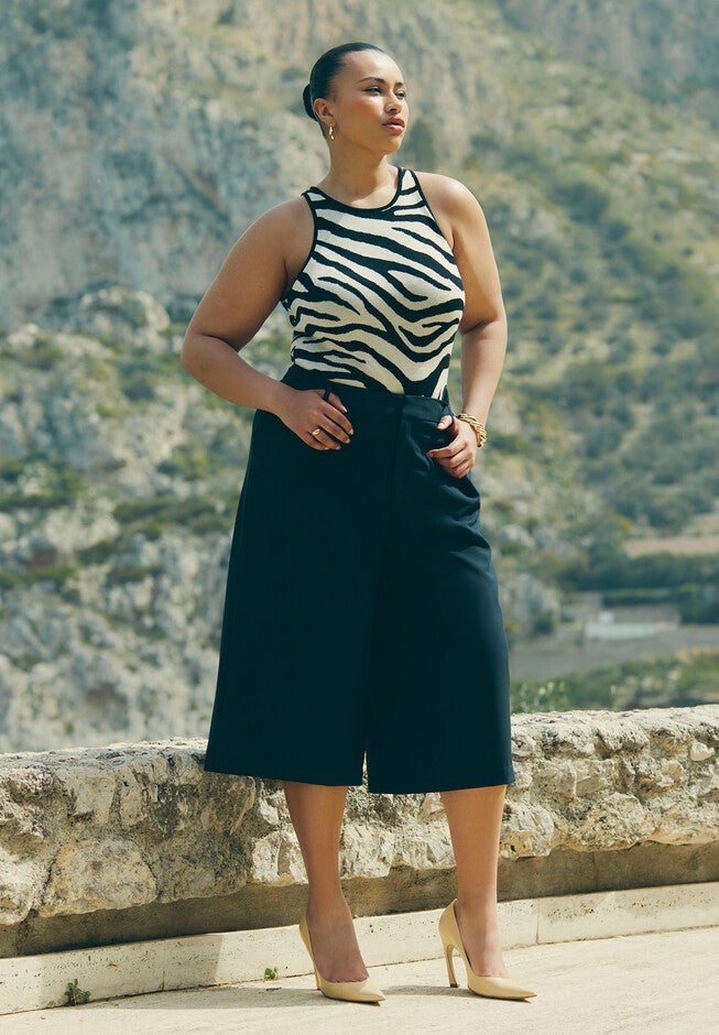Printed Sweater Tank, ZEBRA PRINT, alternate image number null