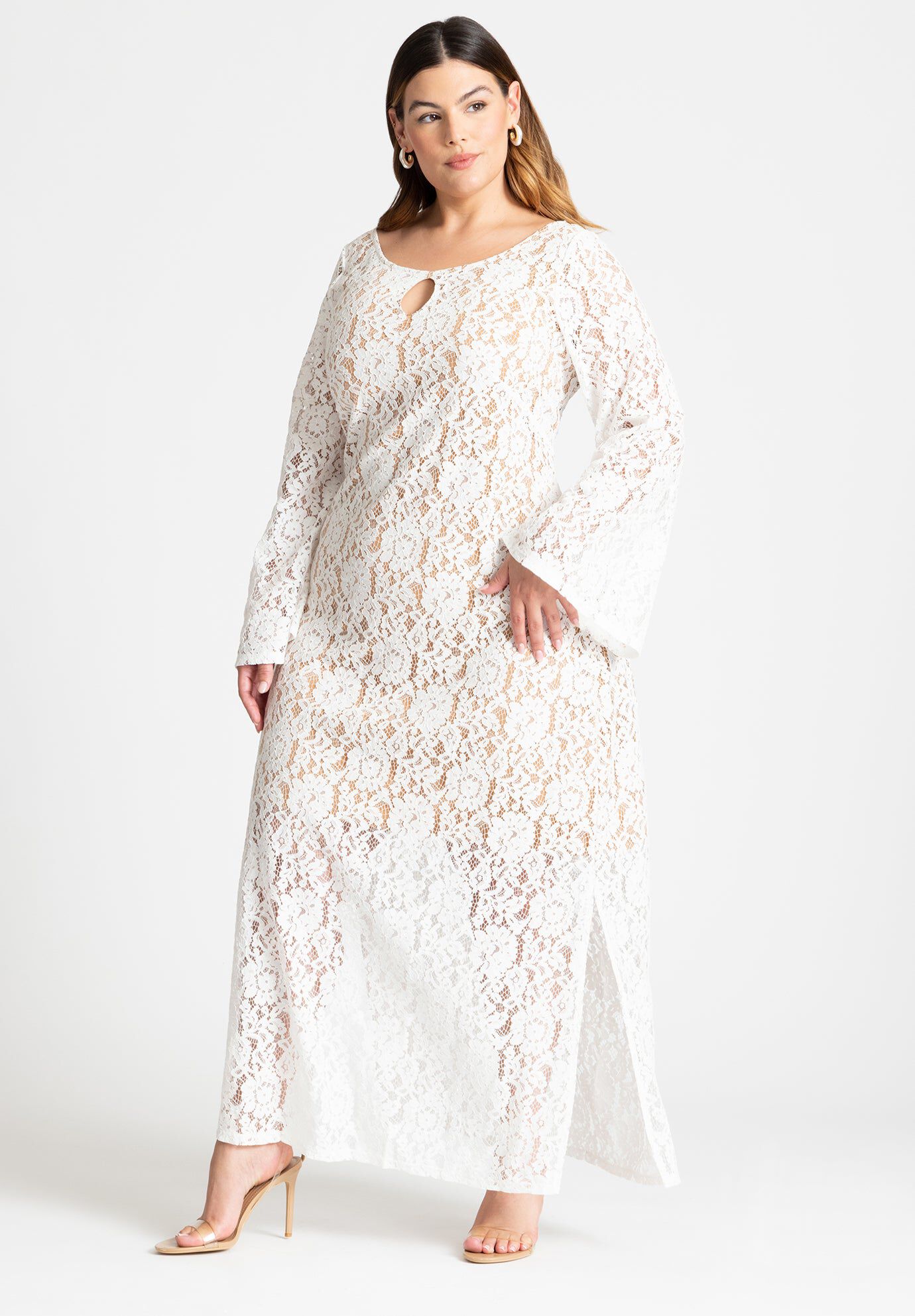 Lace Keyhole Maxi Dress | OneStopPlus