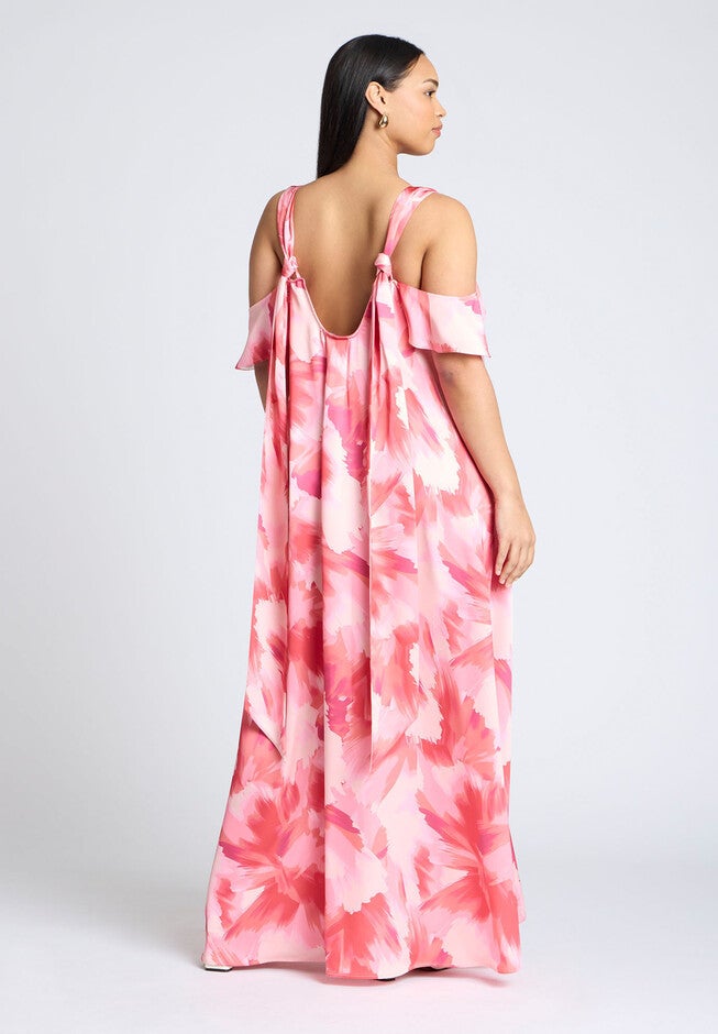 Strap Detail Trapeze Gown, PINK STARBURST, alternate image number null
