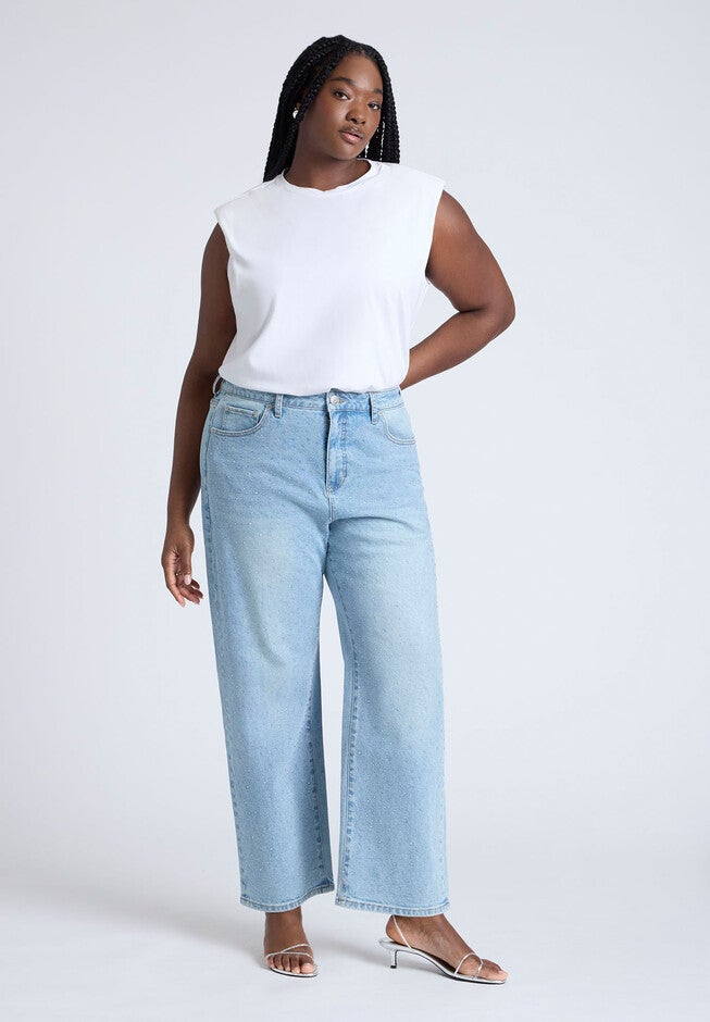 The Sparkle Naomi Straight Leg Jean , VINTAGE BLUE, hi-res image number null