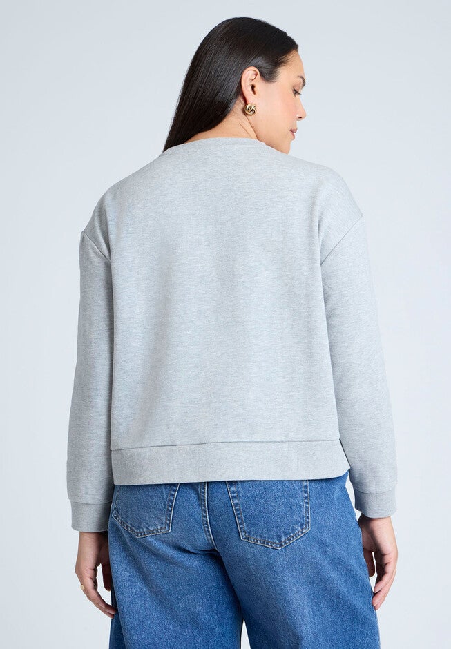 Shoulder-Button Sweatshirt, GREY, on-hover image number null