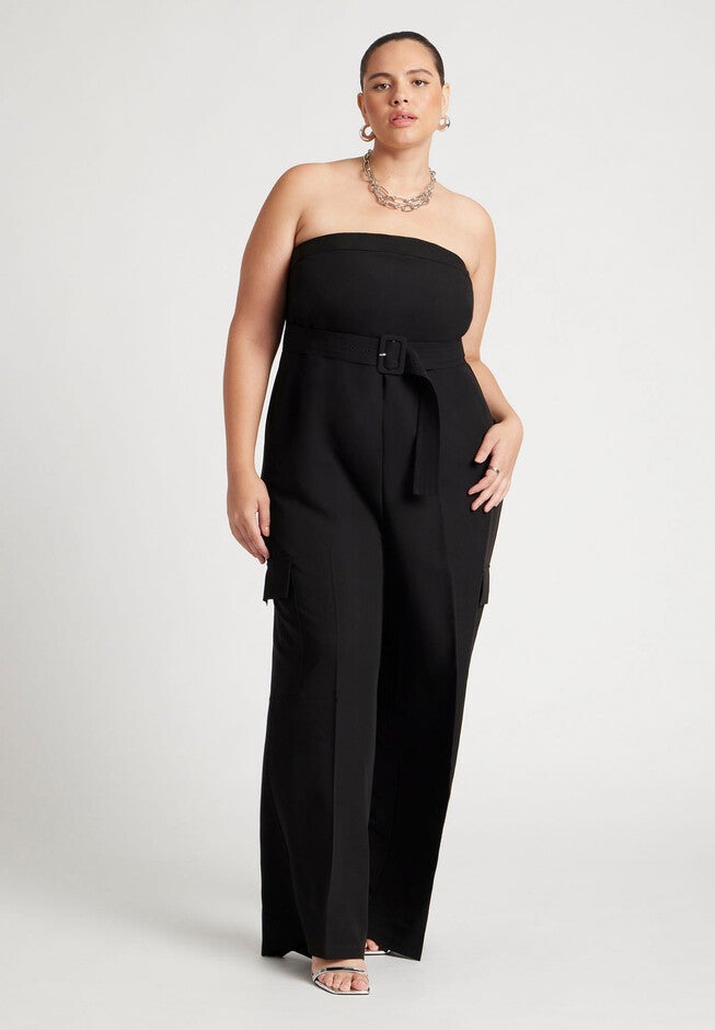Belted Jumpsuit, BLACK ONYX, hi-res image number null