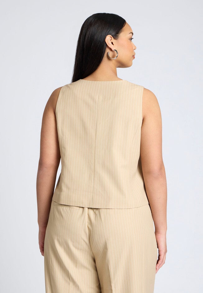 Pinstripe Suit Vest, TAN WHITE STRIPE, on-hover image number null