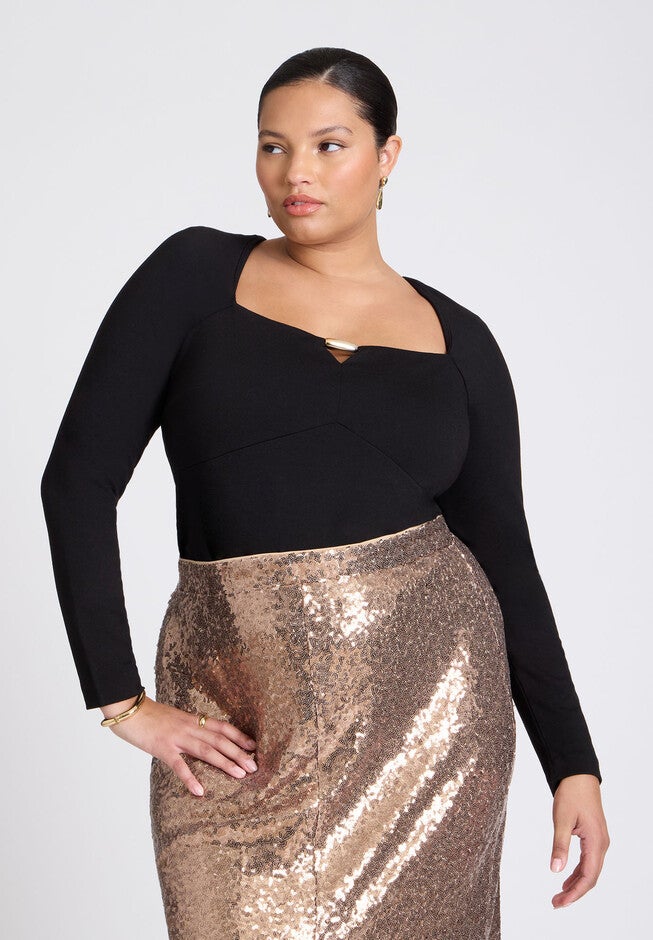 Bead Detail Top, BLACK ONYX, hi-res image number null