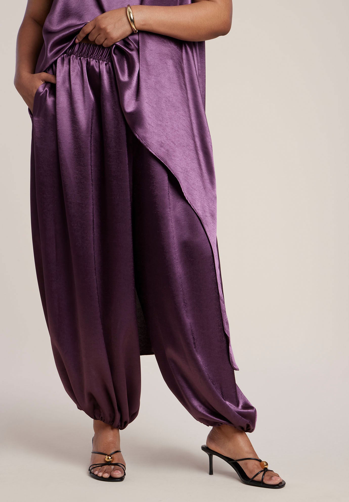 Satin Balloon Pant, WINTER BLOOM, on-hover image number 1