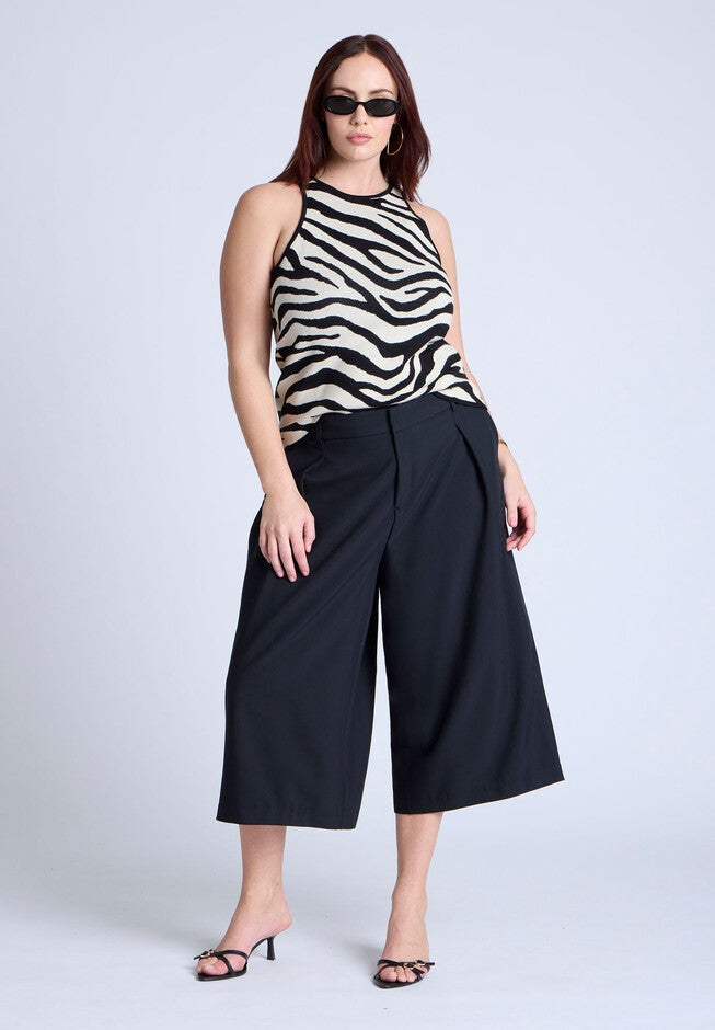 Printed Sweater Tank, ZEBRA PRINT, alternate image number null