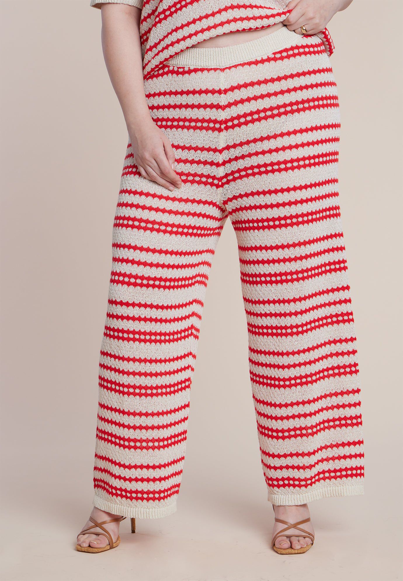 Pointelle Stripe Sweater Pant