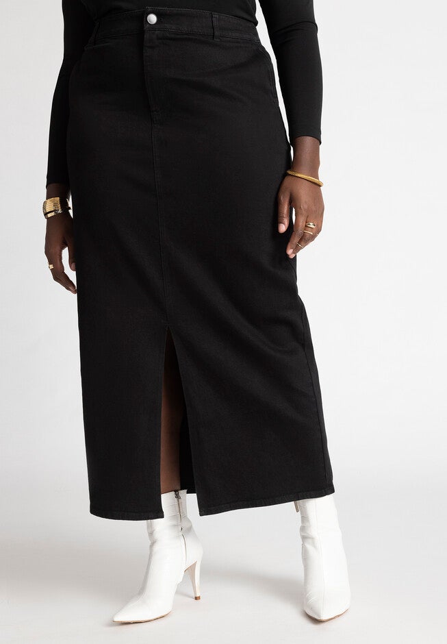 Denim Maxi Skirt, , alternate image number null