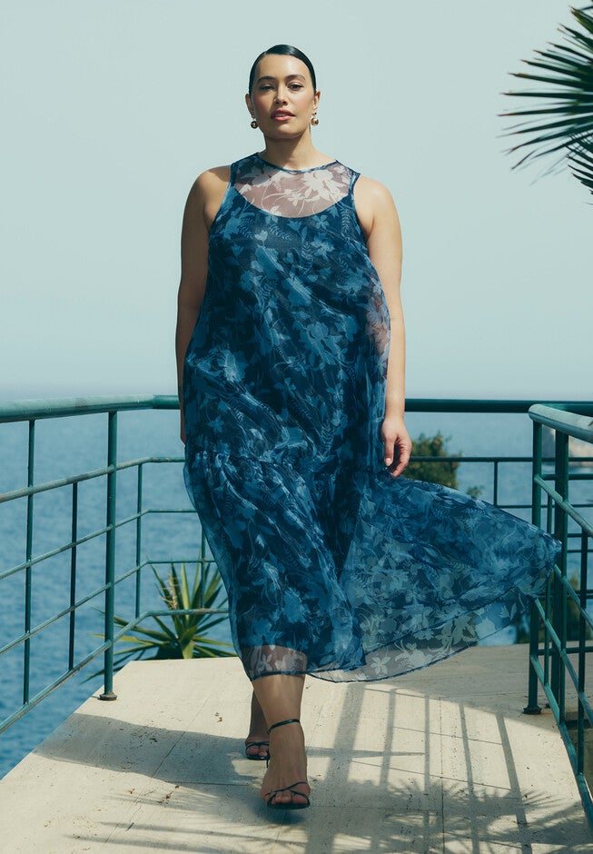 Floral Pattern Tank Dress, BLOOMING LILY, hi-res image number null