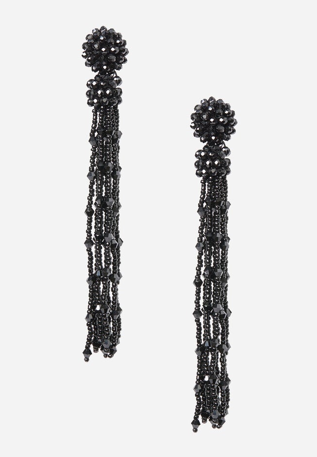 Beaded Shoulder Duster, BLACK, hi-res image number null